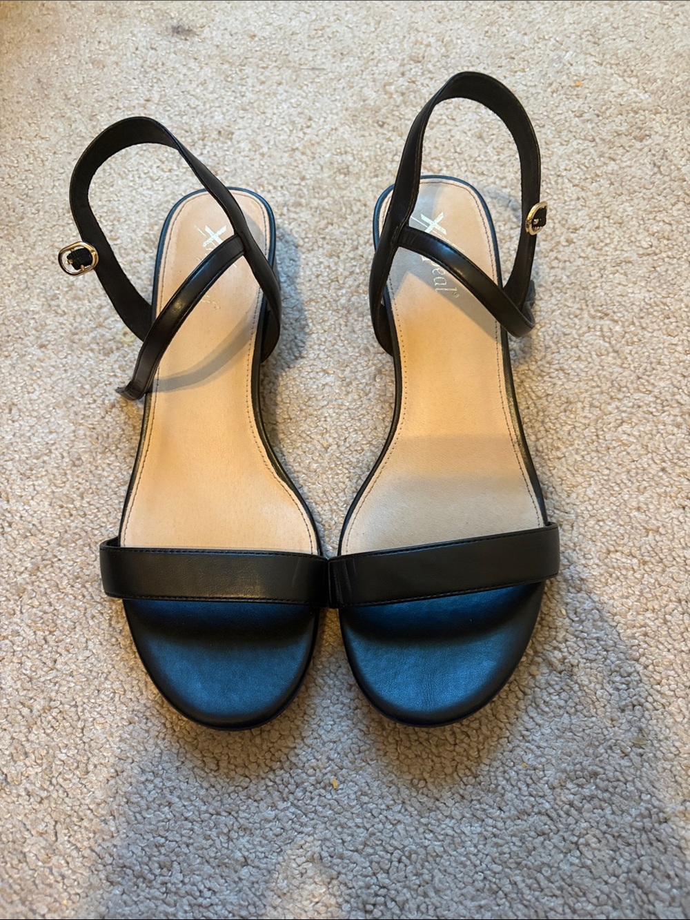 Xappeal Black Open-Toe Ankle Strap Sandals
